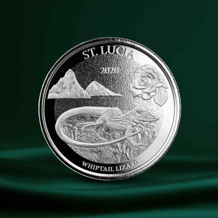 2020 EC8 St. Lucia "Whiptail Lizard" – 1 oz Sølvmynt (Farge)